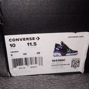 Brand new size 10 converse black/court purple/bold jade
